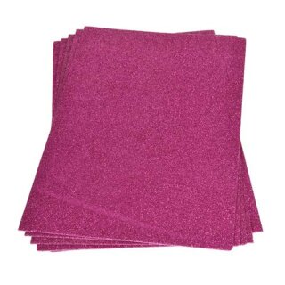 Moosgummiplatte Glitter pink, 200 x 300 x 2mm 1 Bogen