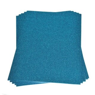 Moosgummiplatte Glitter hellblau, 200 x 300 x 2mm 1 Bogen