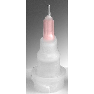 Feine Metall-Spitze/ Dosierspitze für Kleberflasche, 1,2mm (rosa) incl. Verschluss + Deckel