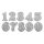 Rayher Stanzschablonen Set: Ziffern 0-9,  0,8-1,9cm,10 Stück