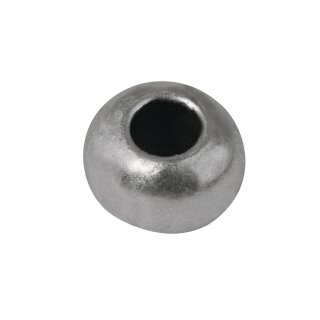 Metall-Perle, 8mm ø, silber, Großloch 3mm ø, nickelfrei, lose