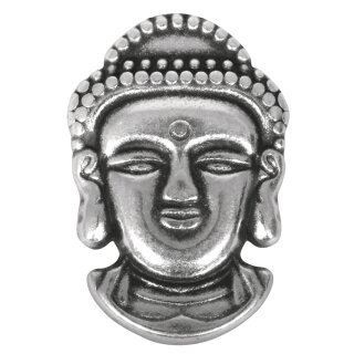 Metall- Anhänger: Buddha, altsilber, 21mm, Öse...