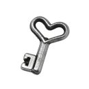 Metall-Zierelement: Schlüssel, altsilber, 14mm, Loch...