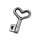 Metall-Zierelement: Schlüssel, altsilber, 14mm, Loch 1,5mm ø, nickelfrei, lose