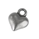 Metall-Anhänger "Herz", 14mm, silber,...