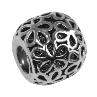 Metall-Perle, altsilber, 11 mm ø, Großloch 4 mm ø