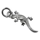 Metall-Anhänger-Salamander, silber, 18 mm ø,...