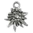 Metall-Anhänger-Edelweiss, altsilber, 13mm, Öse...