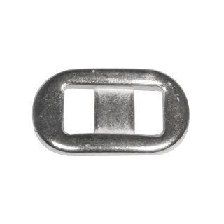 Metall- Zierelement oval, silber, 1,3x2,2cm, Loch 6mm breit