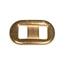 Metall- Zierelement oval, gold, 1,3x2,2cm, Loch 6mm breit