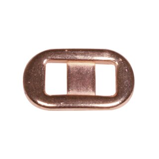 Metall- Zierelement oval, roségold, 1,3x2,2cm, Loch 6mm breit