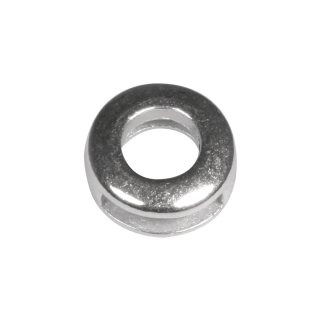 Metall- Zierelement rund, 1,3cm ø, silber, Loch 1cm breit