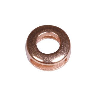 Metall- Zierelement rund, 1,3cm ø, roségold, Loch 1cm breit