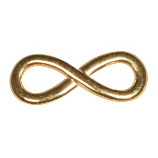 Metall- Zierelement "Infinity", gold, 1,1x2,9cm, 2 Löcher à 5mm