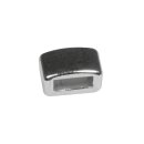 Metall- Zierelement eckig, silber, 5x8mm, Loch 5mm breit