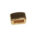 Metall- Zierelement eckig, gold, 5x8mm, Loch 5mm breit