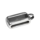 Metall- Zierelement m. Öse, eckig, silber, 6x12mm,...