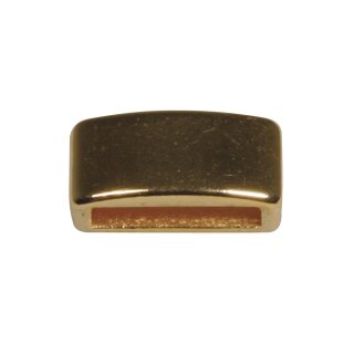 Metall- Zierelement eckig, gold, 0,6x1,2cm, Loch 1cm breit