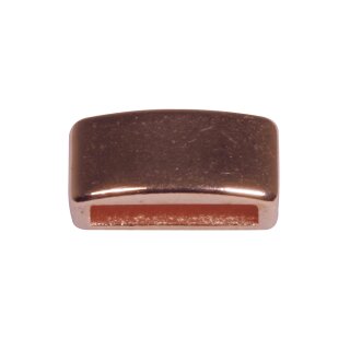 Metall- Zierelement eckig, roségold, 0,6x1,2cm, Loch 1cm breit