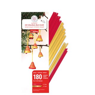 papieir + ideen: Quilling Kit, 3D Glocken Rot-Gold