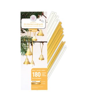 papieir + ideen: Quilling Kit, 3D Glocken Weiß-Gold