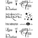Clear Stamp Weihnachten , 96,5x91x3,2mm, 8 Stück