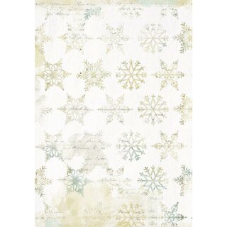 DecoMaché Papier, snowflakes, 26x37,5cm, 27g/m2, 3 Bogen