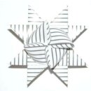 Fröbelsterne, Papierstreifen weiss/ silber/ x-mas...