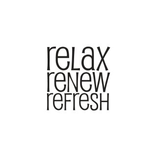Butterer, Stempel "relax - renew - refresh", 4x4cm