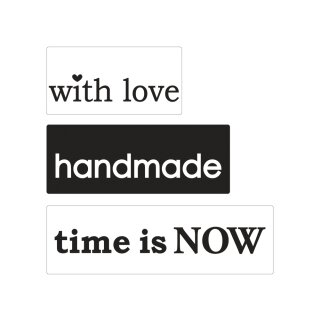 Label:"...love","handmade","time...", 30x15mm, 40x15mm, 50x15mm, 3 Stück