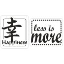 Label: &quot;Happiness&quot;, &quot;less is more&quot;, 25x30mm, 2 St&uuml;ck