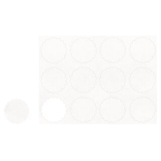 Blanko-Sticker, 3,5cm ø, weiß, 12 Stück