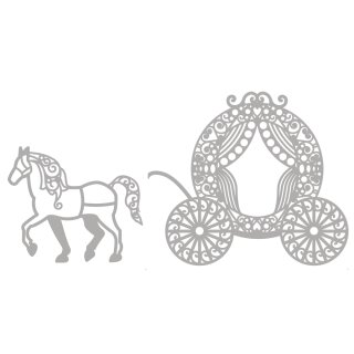 Delicate Die- Horse and Carriage, 7,6x4,7cm+9,6x9cm, 2 Stück