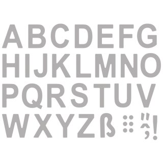 Rayher Stanzschablonen Set: Classic Alphabet, Großbuchstaben 0,2-1,5cm, 29 Teile