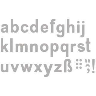 Rayher Stanzschablonen Set: Classic Alphabet, Kleinbuchstaben 0,2-1,5cm, 29 Teile
