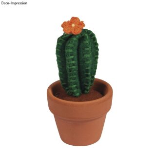 Bastelpackung: Kaktus, 5cm ø, 10cm, Glas 1Stück, filzen