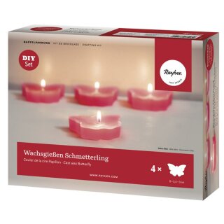Bastelpackung: Wachsgießen Schmetterling, für 4 Kerzen, Box 1Set