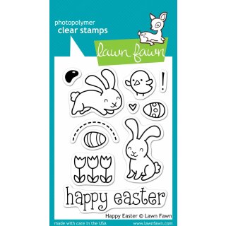 Lawn Fawn, clear stamp, happy easter