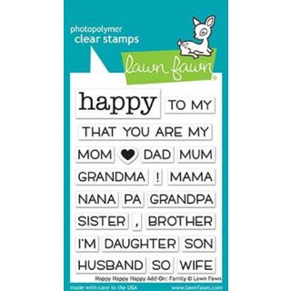 Lawn Fawn, clear stamp, happy happy happy add-on: family