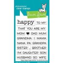 Lawn Fawn, clear stamp, happy happy happy add-on: family