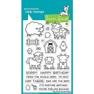 Lawn Fawn, clear stamp, hay there