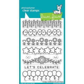 Lawn Fawn, clear stamp, simply celebrate
