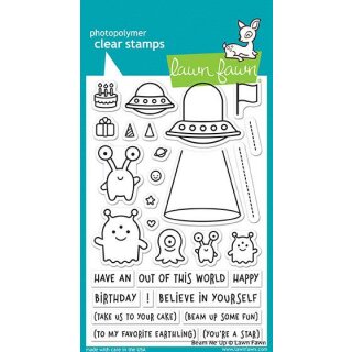 Lawn Fawn, clear stamp, beam me up