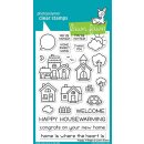 Lawn Fawn, clear stamp, happy village