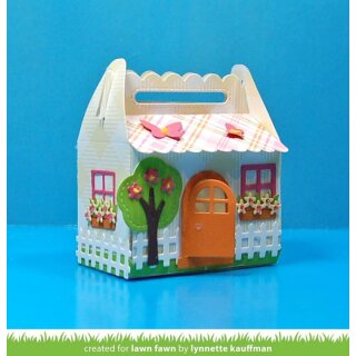 Lawn Fawn, lawn cuts/ Stanzschablone, scalloped treat box spring house add-on