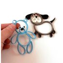 Quilling Template, Dog &amp; Teddy of Rings