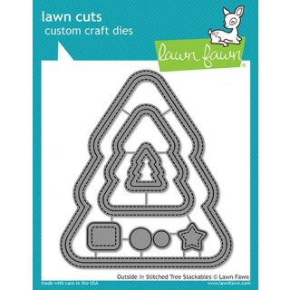 Lawn Fawn, lawn cuts/ Stanzschablone, outside in stitched christmas tree stackables