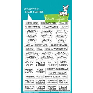 Lawn Fawn, clear stamp, reveal wheel holiday sentiments