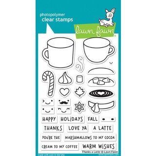 Lawn Fawn, clear stamp, thanks a latte