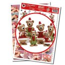Quilling Template, Little Lucky Teddy Christmas